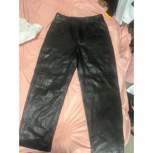 Leather, White, and Denim Pants – $25 Each (Size S) - Picture 2 of 5
